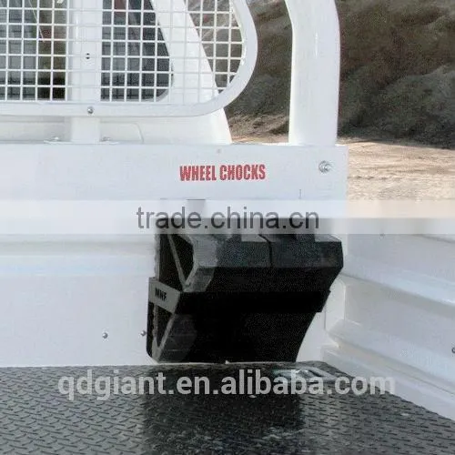 Wheel chock with bracket for cars and trailers