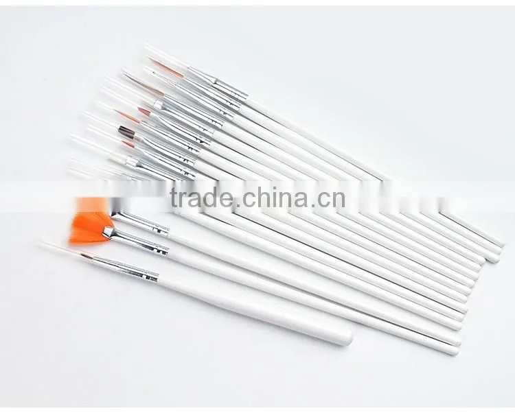 Wholesale 15pcs per set wood handle nail round oil artist paint brush pen set for art painting