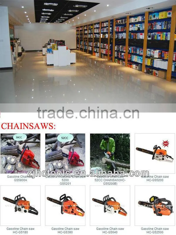 cutting wood saw 22" guide bar 62cc chainsaw