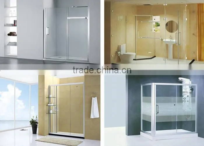 Slding frameless glass extend shower door