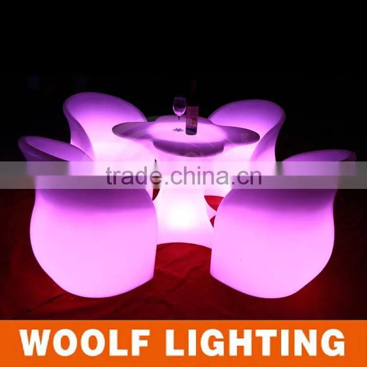 Plastic rechargeable 16 colors RGB waterproof led coffee table