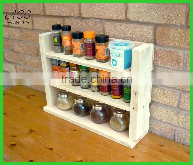 Rustic wooden spice rack