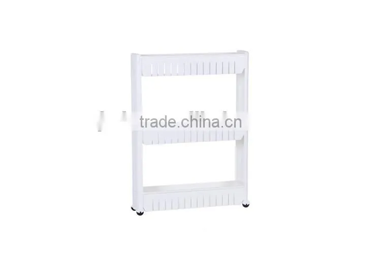 Multi-purpose Removable 3-layer Plastic Bathroom Shelf Crevice Gap Commodity Shelf