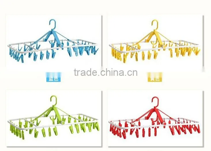 Wholesale Stock 360 Degree Rotate Foldable Plastic Clothes Hangers