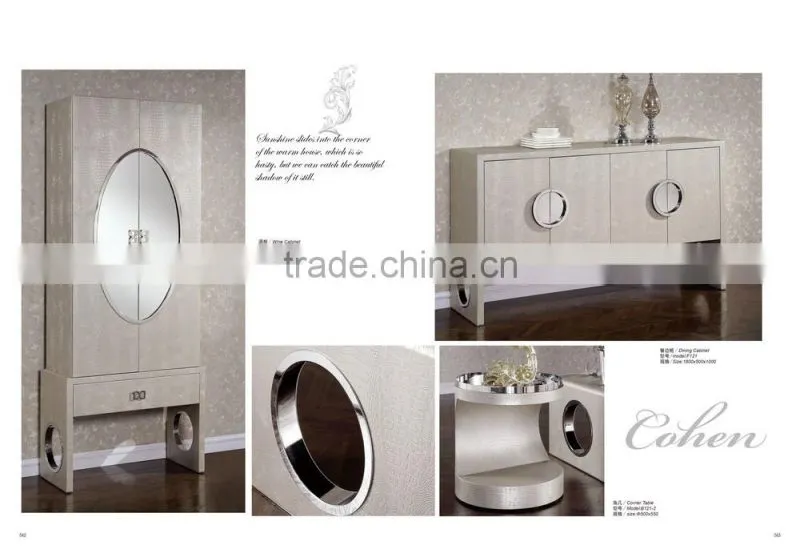 Dining room furniture modern wooden with metal kitchen cabinet F121