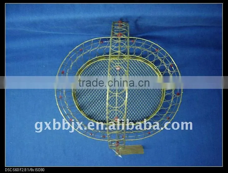 Rust egg shaped wire decorative with red pearl storage decorative baskets for wedding