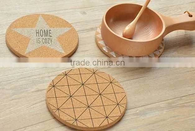 set of 4 Personalized printing Fletcher Style Thick Cork Coasters