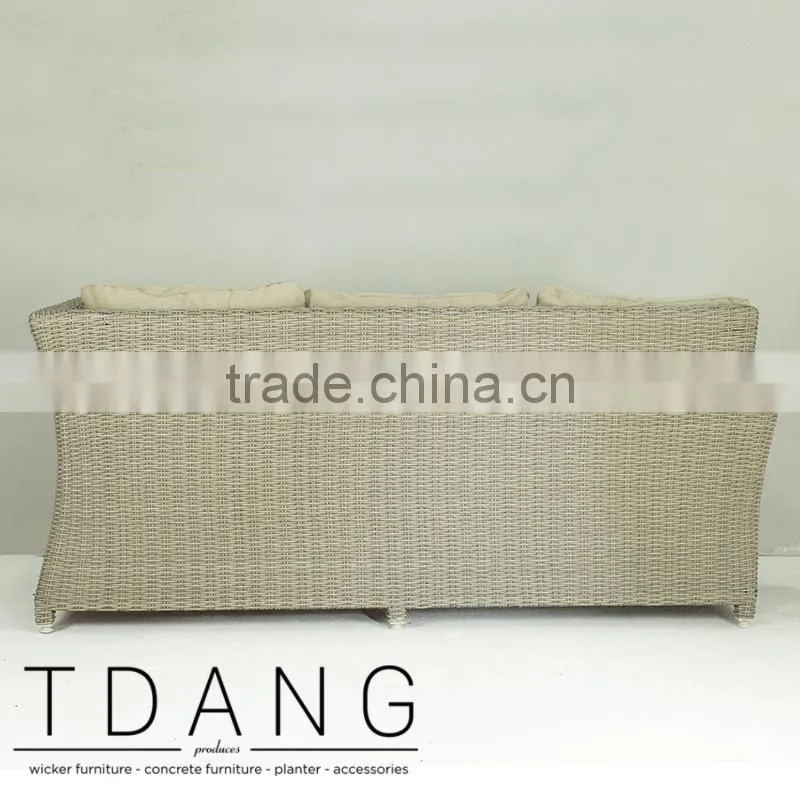Sonoma Wicker Sofa 3 Seats Right hand - Rattan patio furniture garden bench.