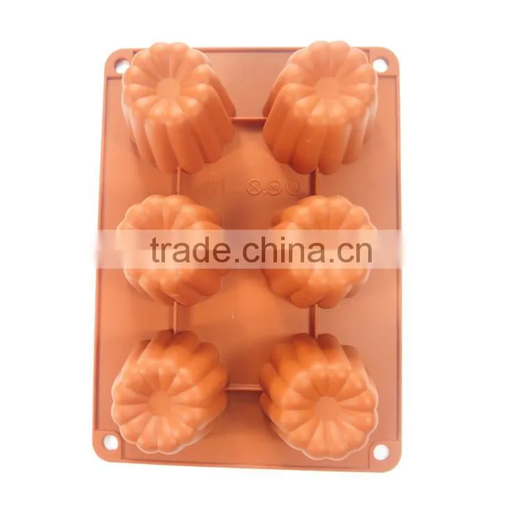 BPA Free 6 Flower Shaped 3D Silicone Cake Mould Cake Pan For Baking