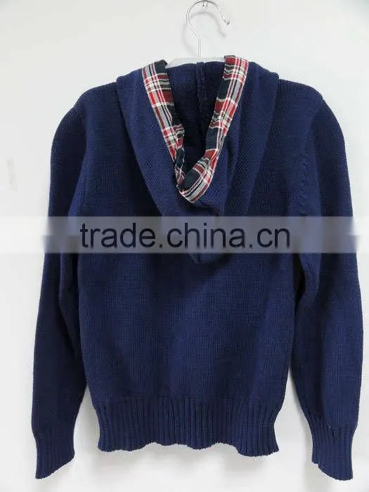 100% cotton pullover children sweater with hood