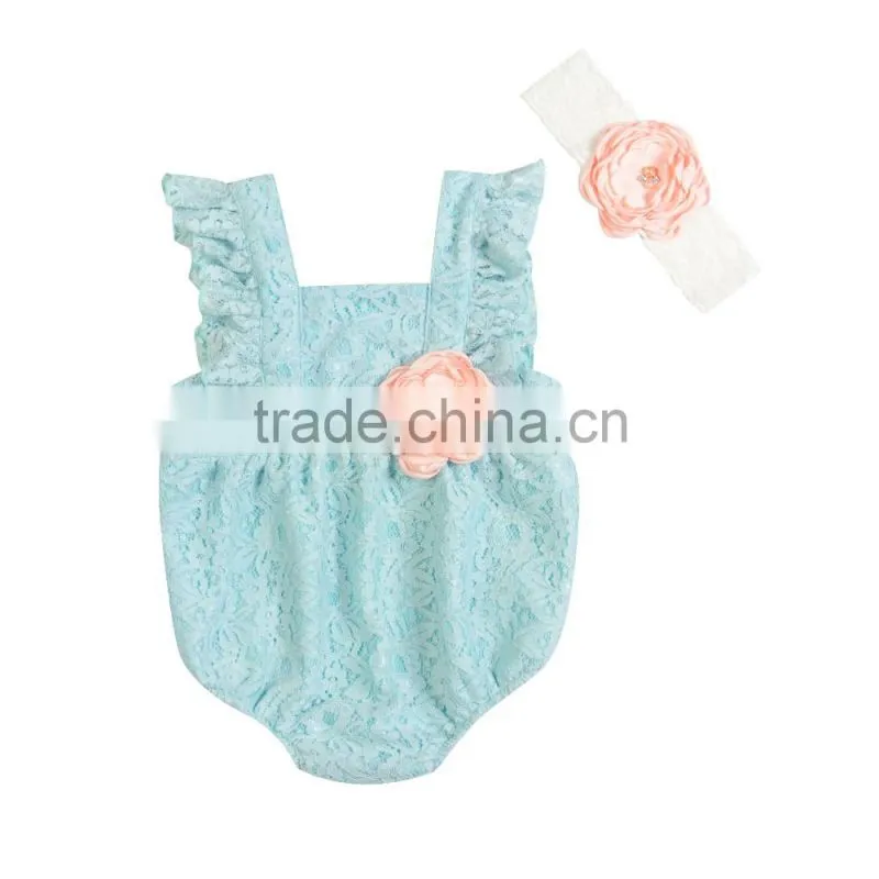 Wholesale baby girls clothing romper set baby lace romper set children lace outfit