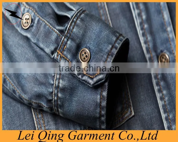 Plus size cheap clothing denim shirts