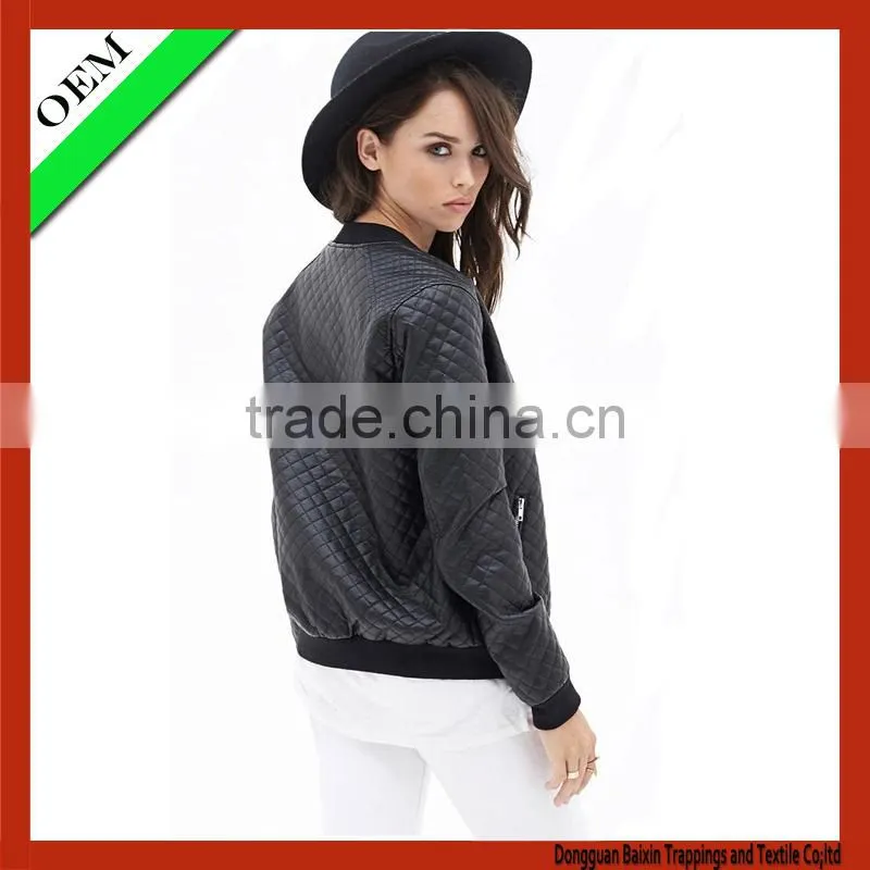 OEM High quality women fashion jacket/women PU coat