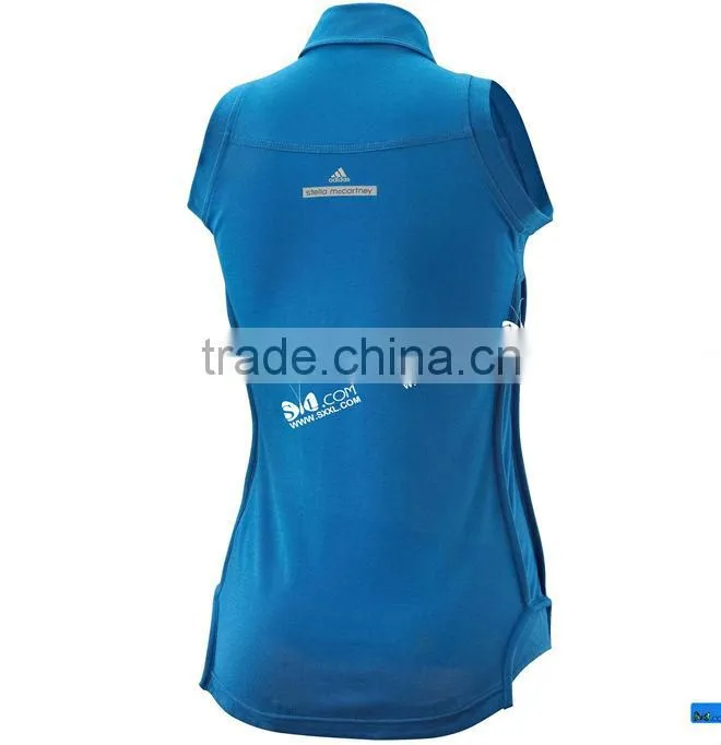 Blue polo 100% cotton ladies t-shirt