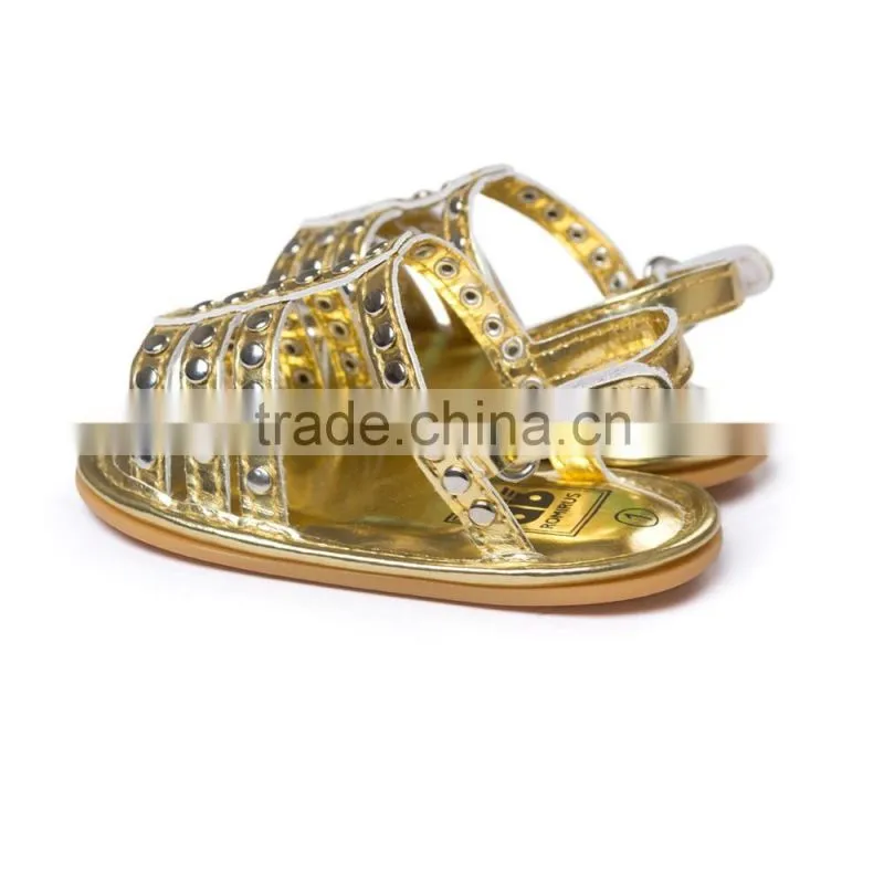 Rivet artificial leather sandals for baby girl, fashion baby sandals