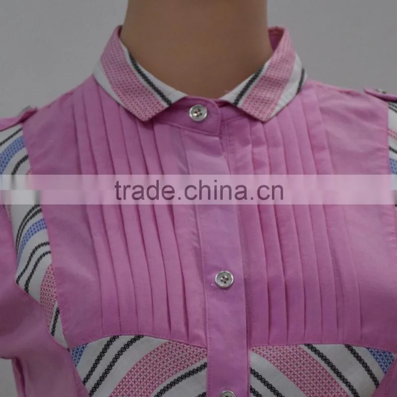 Women's top quality summer fashion sleeveless women pink blouses for sale