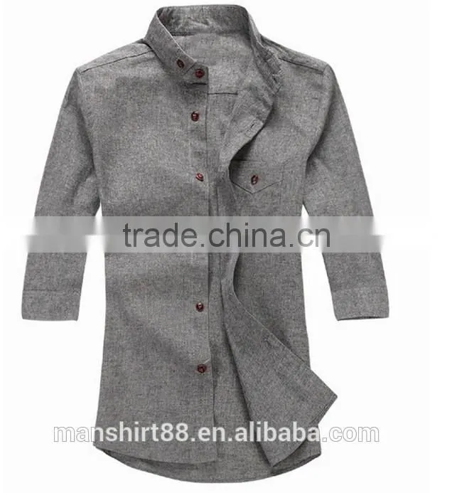 Men dress shirts cotton fabric fashion three-quarter sleeve men shirt