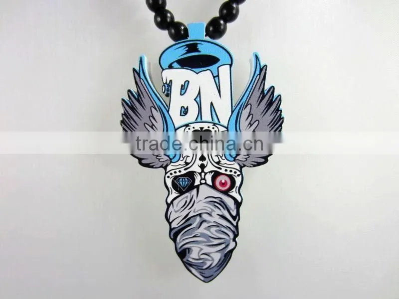 personalized acrylic custom wood necklace for gift