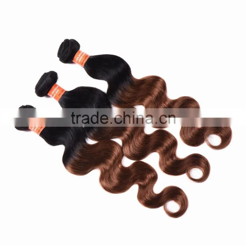 7a Grade Ombre Two Tone Color 1b/30# Body Wave Remy Human Hair Extension