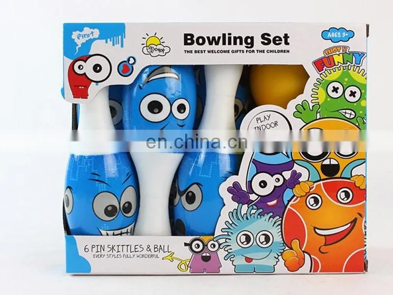 19CM Safe And Funny Wood Kids Cartoon Bowling Toys