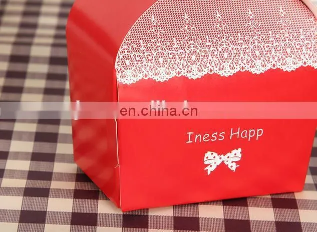 2015 unique paperboard paper foldable sweet paper cake box packaging