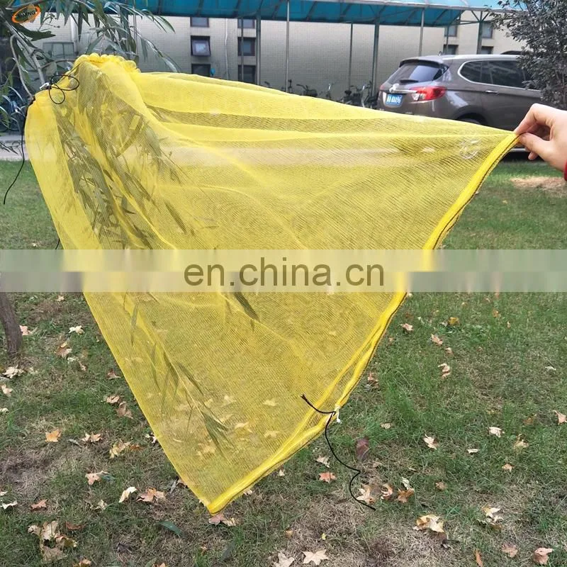 80x100cm,70x90cm green monofilament HDPE date tree date palm mesh net bag with black drawstrings