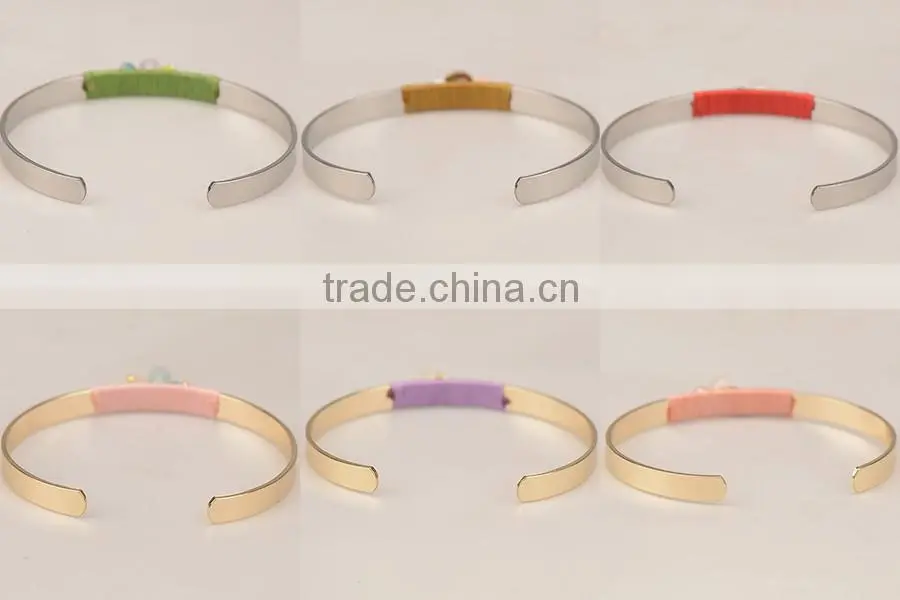 CWB662001 Online jewelry handmade bracelets fashion expandable stainless steel wire bangle with charm
