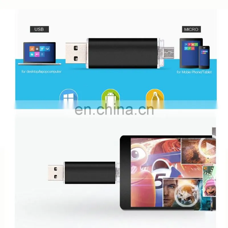 8GB 16GB 64GB Flash Drive OTG Dual Micro USB U Disk Memory For Android PC