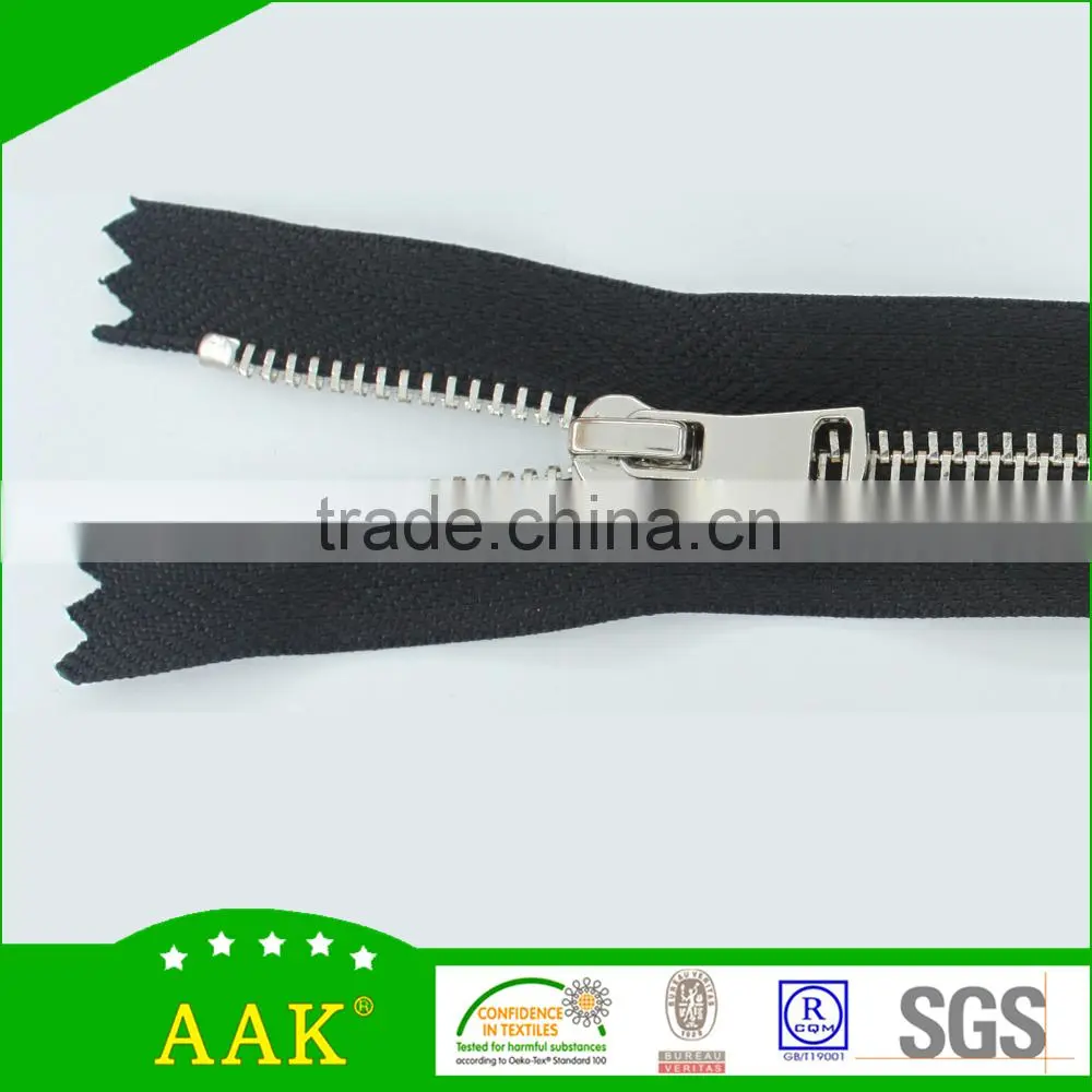 3# Shining silver teeth with puller A-15-198 apparel woman pull zippers