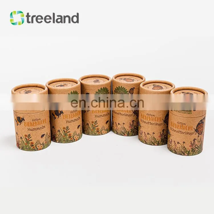 Bio Friendly Kraft Paper Tube Recyclable Plastic Free Cardboard Tube Custom Printed Cylinder Packaging