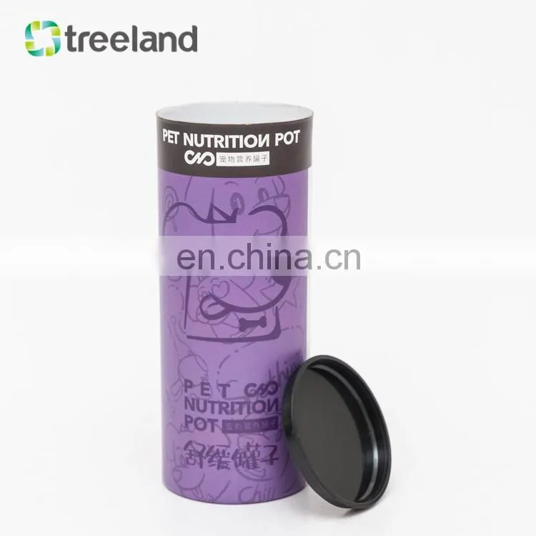Personalized Cardboard Box Pet Nutrition Paper Canister Round Paper Tube