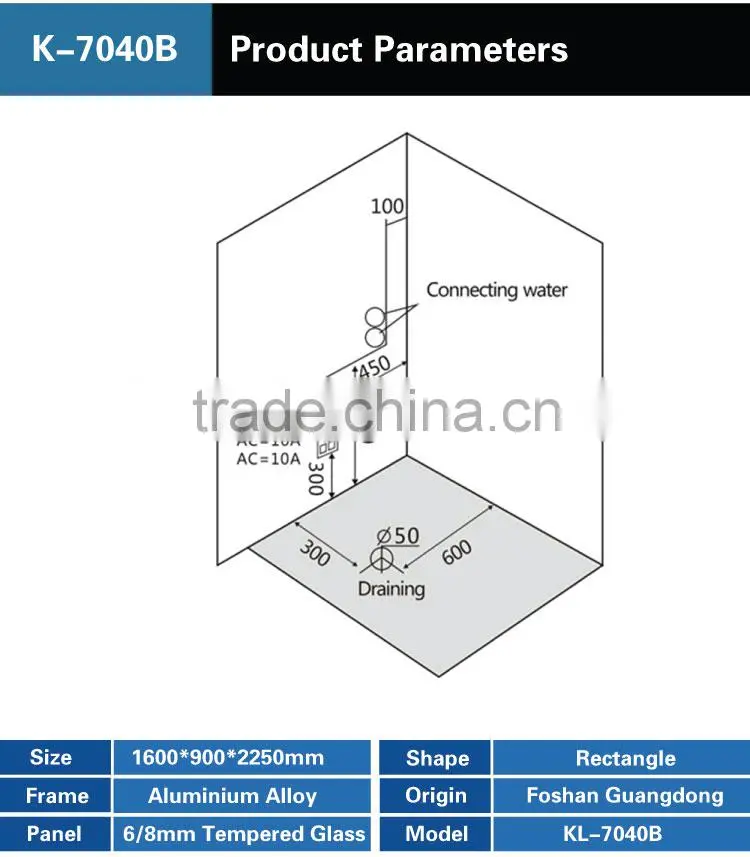 Sanitary Ware Russian Shower Room Portable Steam Generator Shower Cubicle