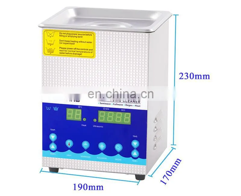 2L Best Digital Double Frequency Ultrasonic Cleaner for Jewelry Cleaning