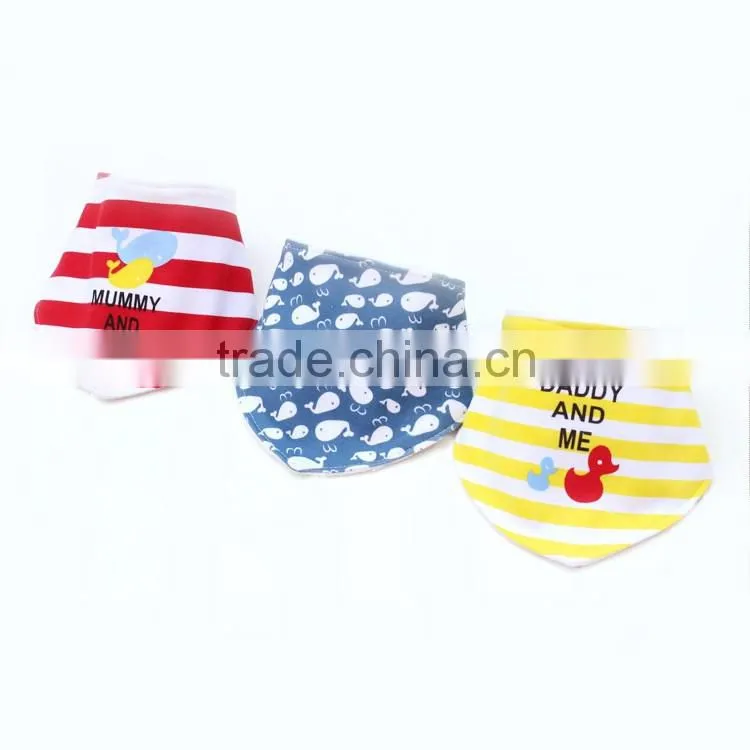 2016 customize top quality of baby double cotton bandana bibs