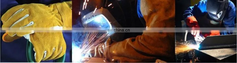 Red Cotton Back Yellow Cow Grain Leather Work Gloves Factory