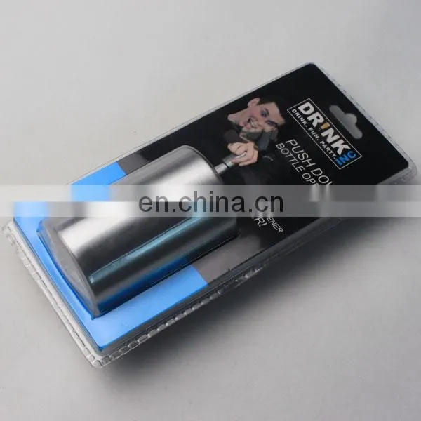 Promotional Aluminium Cylinder Beer Opener Push Automatic Metal Bottle Opener