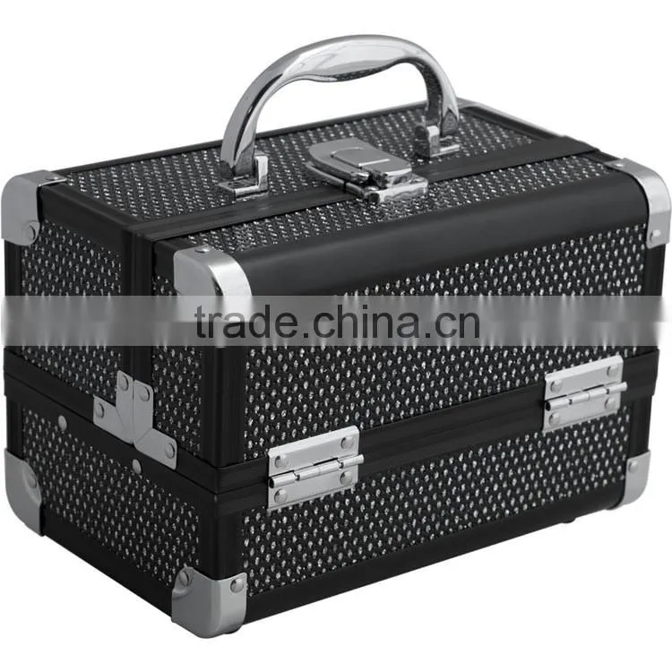 Mini Makeup Cosmetic Train Case Organizer Storage,Aluminum Beauty makeup travel case,makeup vanity box with lock