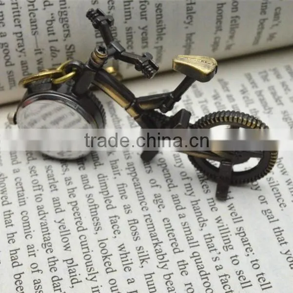 Mini Pocket Watch Bike Style Acrylic Glass Watch