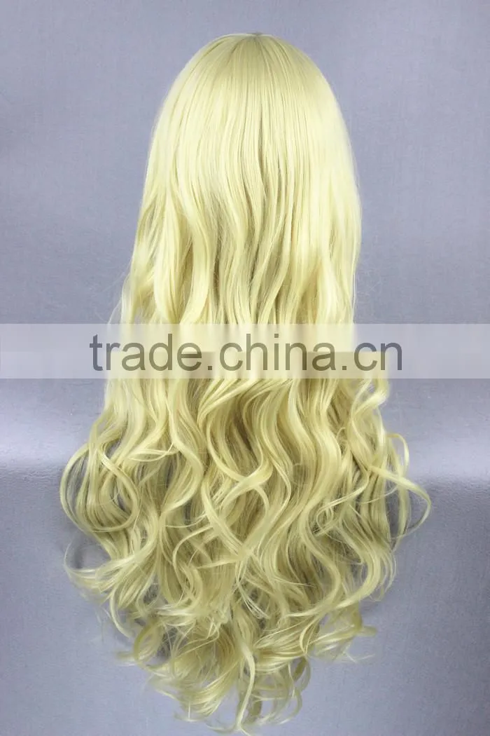 High Quality 80cm Long Wave K-ON!-Kotobuki Tsumugi Light Gold Synthetic Anime Wig Cosplay Hair Wig Party Wig
