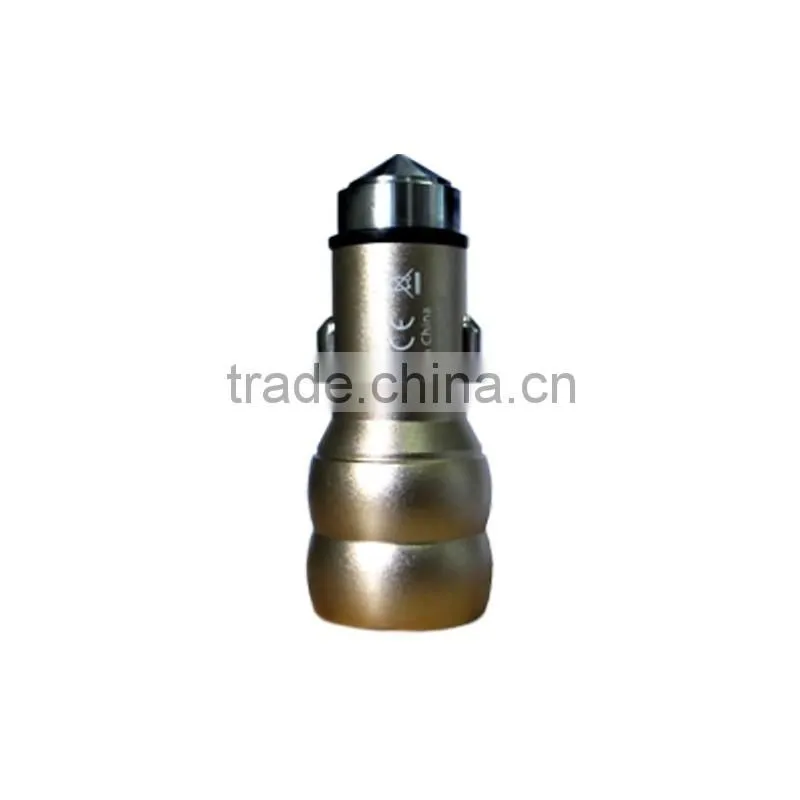 2015safety hammer car charger for cell phone ipad metal aluminum with broken window hammer design function