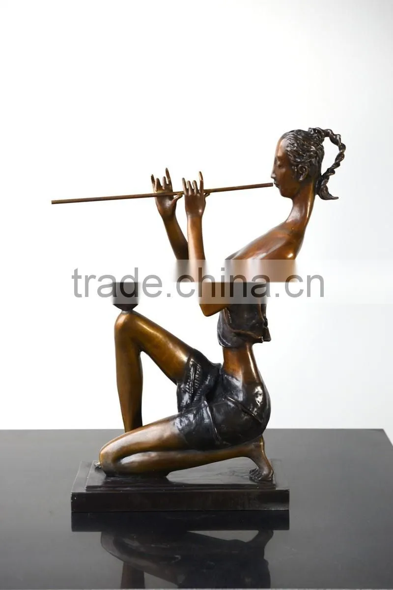 Bronze Statue Of Abstract Figure Women Elaborate Sculpture Home Decor Interior Decorating