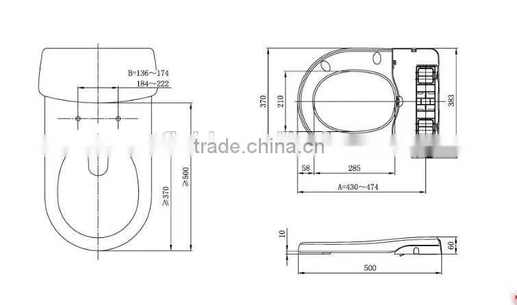 Factory Bathroom Auto-cleaning PP Toliet Seat &Bidet Toilet Built-in