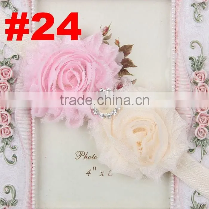 manufactory wholesale baby hair band flower rough selvedge children hair accessory with pear