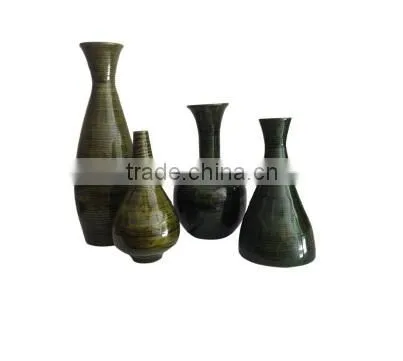 modern design for lacquer bamboo painting vase