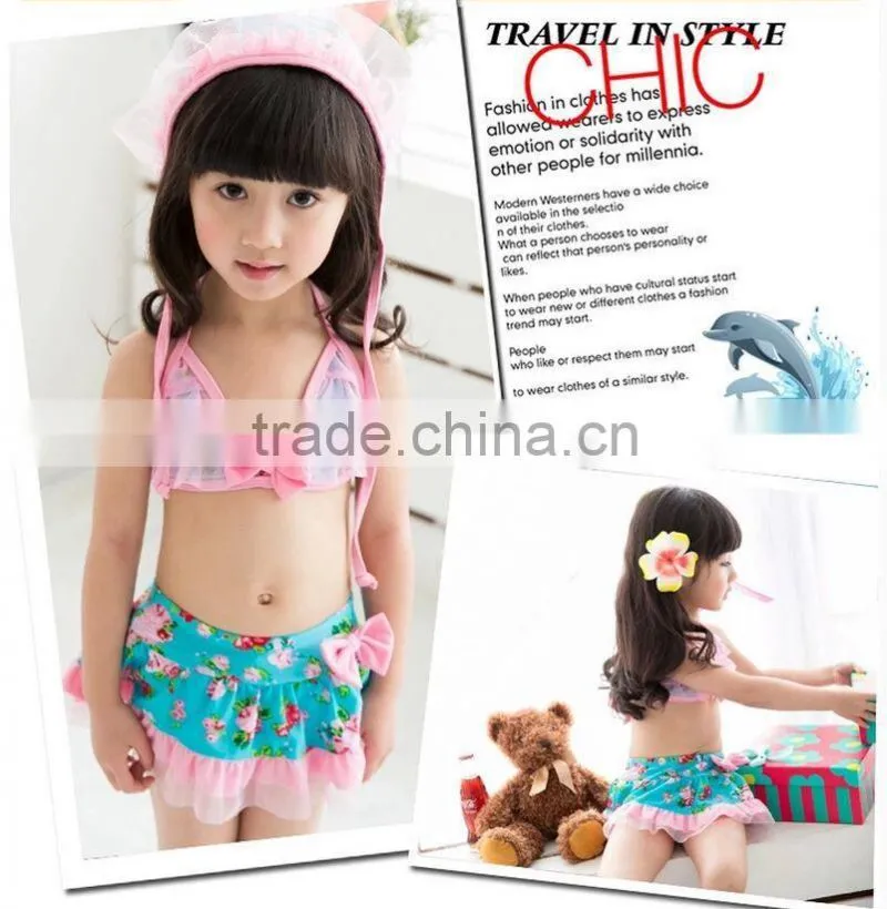 The new item of flowers printed baby swimsuit with laces which is the most popular in 2015,girls swimwear,kids swimwears