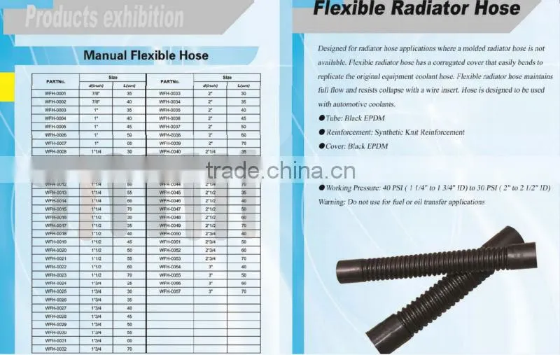 Car Rubber Radiator Hose for Daewoo 90220867