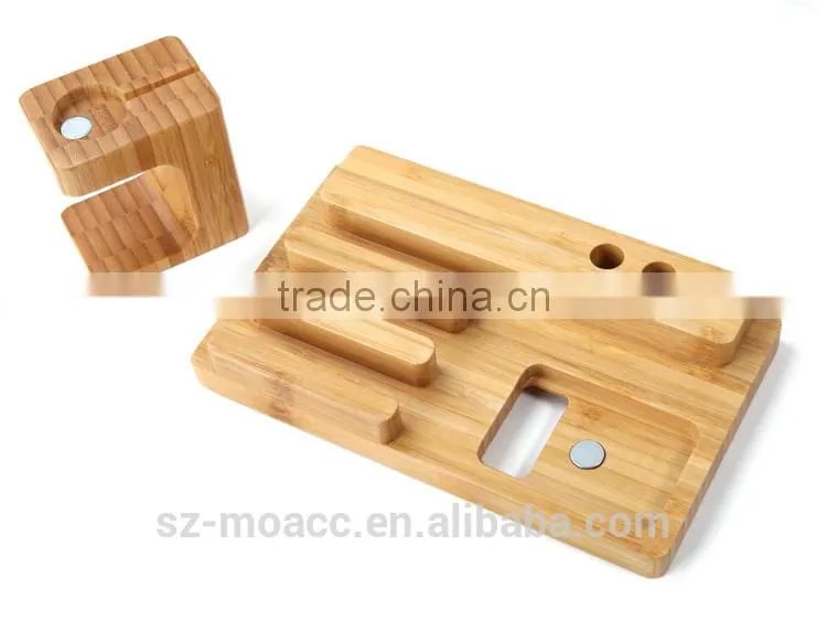 Newest multifunction wood stand for apple watch,for apple watch wood charging stand