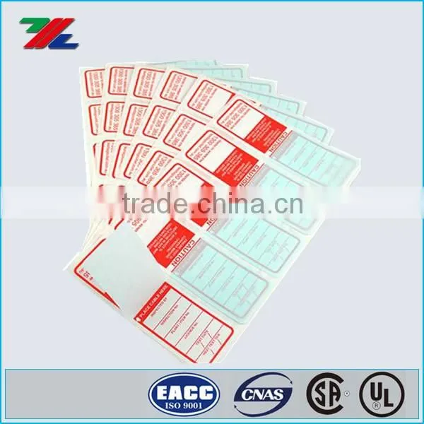 Heavy Duty Test Tags with an over Laminated Security Flap / Self Lamination Test tag with Unique Numbers