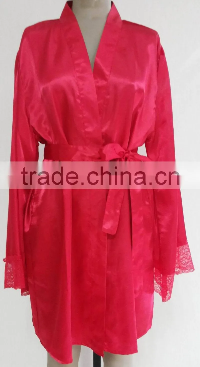 comfortable women pajams for red satin lace nightdress