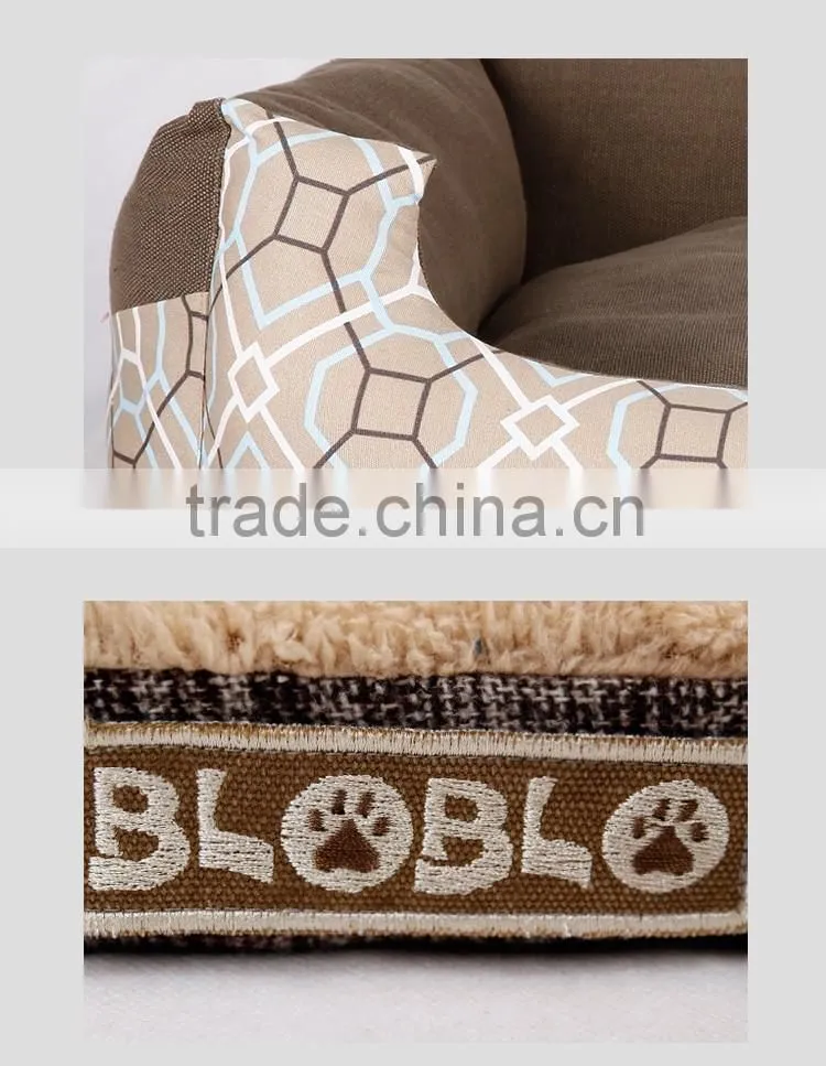 The newest design fashion dog bed with brown color with white flower